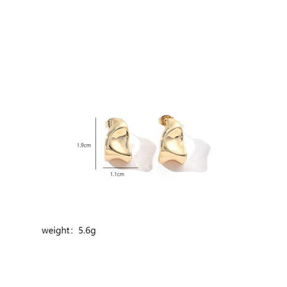 1 Pair Ig Style Geometric Irregular Polishing Plating Copper 18k Gold Plated Earrings Ear Studs