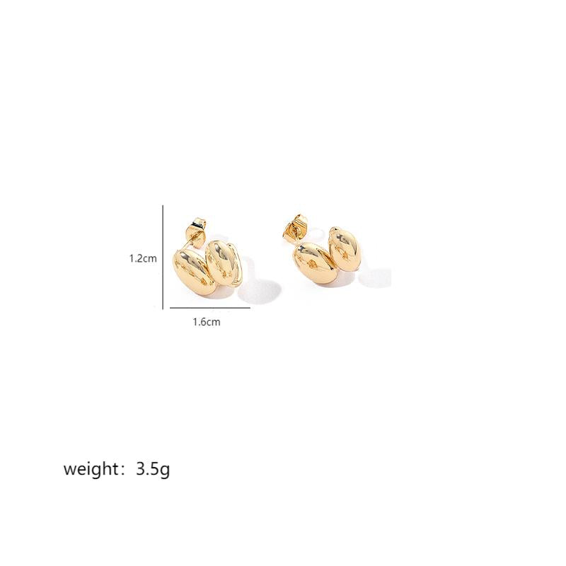 1 Pair Ig Style Geometric Irregular Polishing Plating Copper 18k Gold Plated Earrings Ear Studs