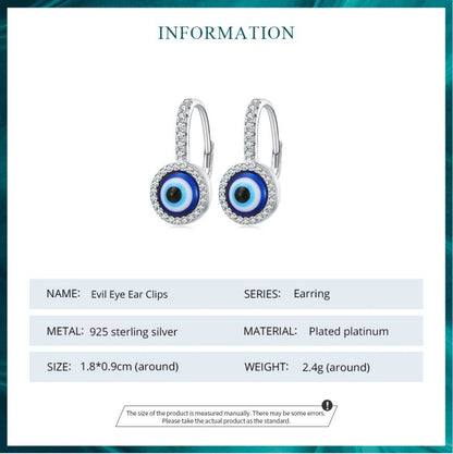 1 Pair Romantic Simple Style Devil's Eye Inlay Sterling Silver Zircon Earrings