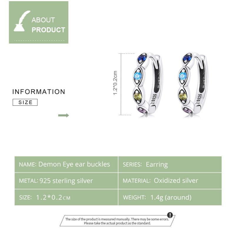 1 Pair Romantic Simple Style Devil's Eye Inlay Sterling Silver Zircon Earrings