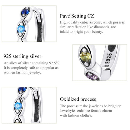 1 Pair Romantic Simple Style Devil's Eye Inlay Sterling Silver Zircon Earrings