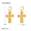 1 Pair Simple Style Classic Style Cross Plating Stainless Steel 18k Gold Plated Drop Earrings