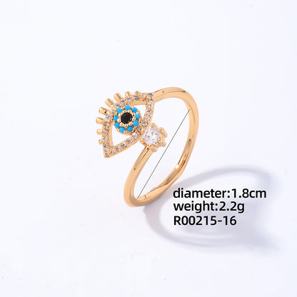 Luxurious Simple Style Shiny Square Eye Copper Plating Inlay Zircon White Gold Plated Open Rings