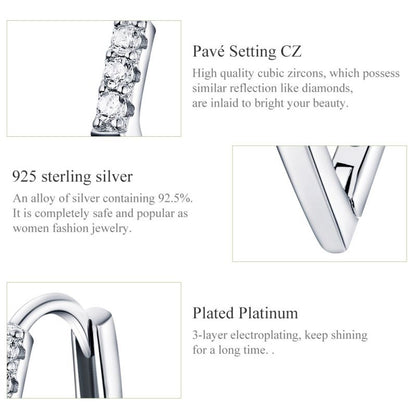 1 Pair Glam Romantic Square Inlay Sterling Silver Zircon Ear Cuffs