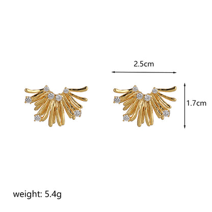 1 Pair Ig Style Square Plating Inlay Copper Freshwater Pearl Glass Zircon 18k Gold Plated Silver Plated Ear Studs