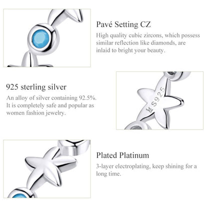 Casual Streetwear Starfish Sterling Silver Inlay Zircon Rings