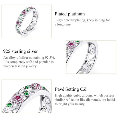 Casual Streetwear Flower Sterling Silver Inlay Zircon Rings