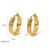 1 Pair Commute Round Polishing Plating Stainless Steel 18k Gold Plated Hoop Earrings