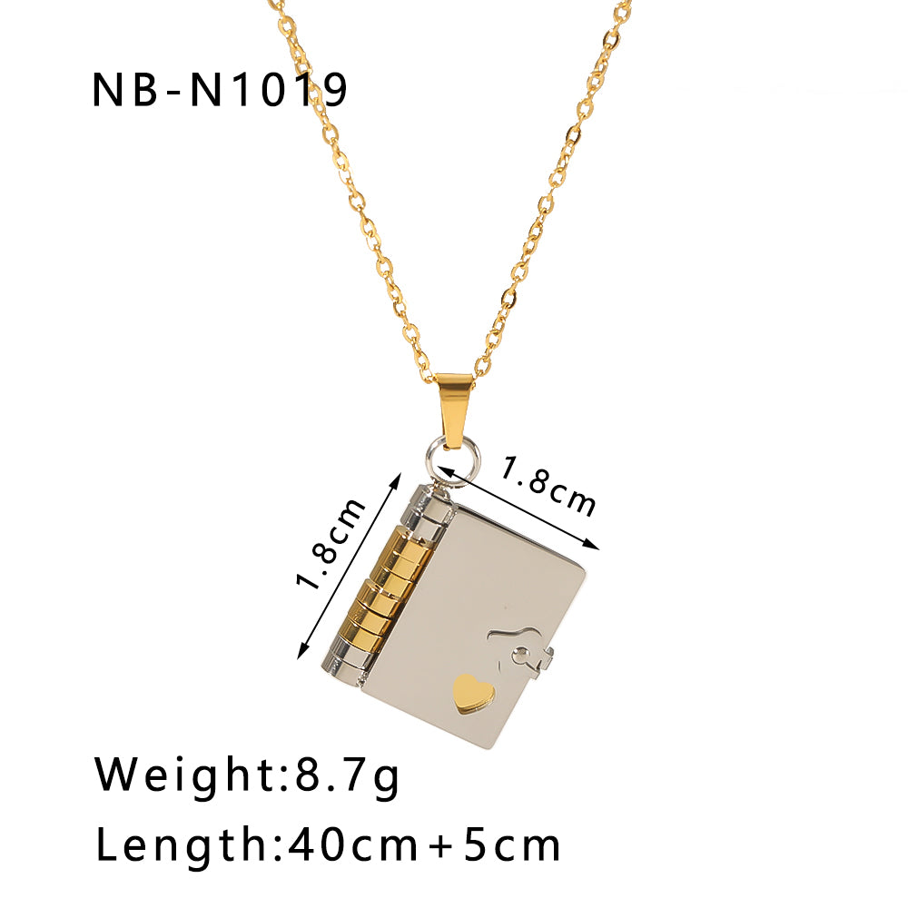 Ig Style Simple Style Artistic Envelope Heart Shape Stainless Steel Titanium Steel Plating Hollow Out Inlay Rhinestones Zircon 18k Gold Plated Gold Plated Silver Plated Pendant Necklace