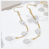 1 Pair Elegant Round Dots Plating Inlay Copper Artificial Pearls Zircon 18k Gold Plated Drop Earrings