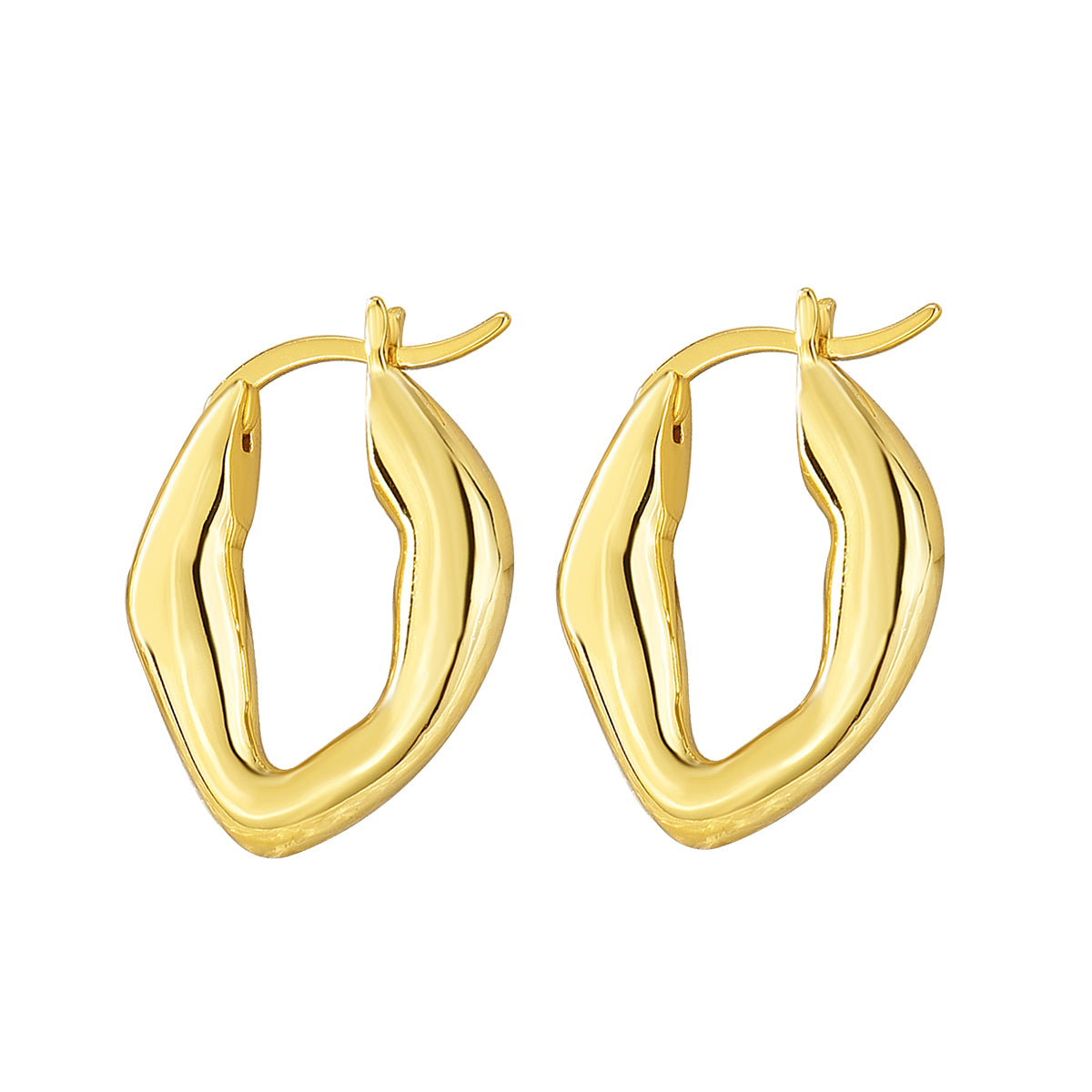 1 Pair Vacation Streetwear Commute Solid Color Plating Copper 18k Gold Plated Hoop Earrings