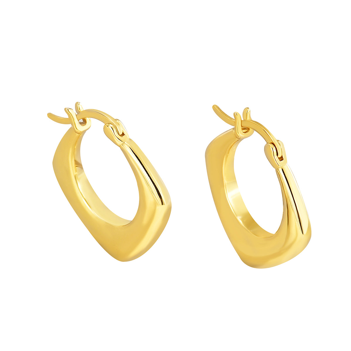 1 Pair Vacation Streetwear Commute Solid Color Plating Copper 18k Gold Plated Hoop Earrings