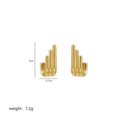 1 Pair Simple Style Lines Plating Stainless Steel 18k Gold Plated Ear Studs