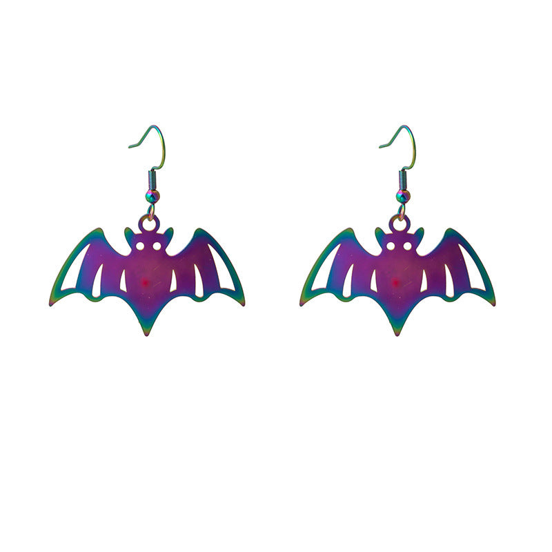 1 Pair Funny Bat Plating Stainless Steel Drop Earrings