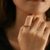 Retro Geometric Copper Inlay Zircon Open Rings