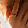 Retro Geometric Copper Inlay Zircon Open Rings