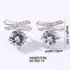 1 Pair Casual Simple Style Shiny Bow Knot Plating Inlay Copper Zircon White Gold Plated Ear Studs