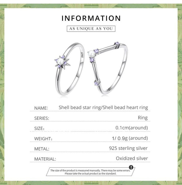 Casual Round Heart Shape Sterling Silver Inlay Zircon Rings