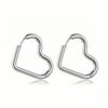 1 Pair Simple Style Heart Shape Plating Metal Stainless Steel 18k Gold Plated Hoop Earrings