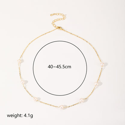 Ig Style Sweet Solid Color Copper 18k Gold Plated Freshwater Pearl Necklace In Bulk