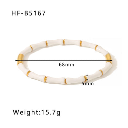 Retro Classic Style Solid Color Stainless Steel Plating Bangle