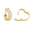 1 Pair Sweet Heart Shape Plating Inlay Alloy Zircon Gold Plated Hoop Earrings