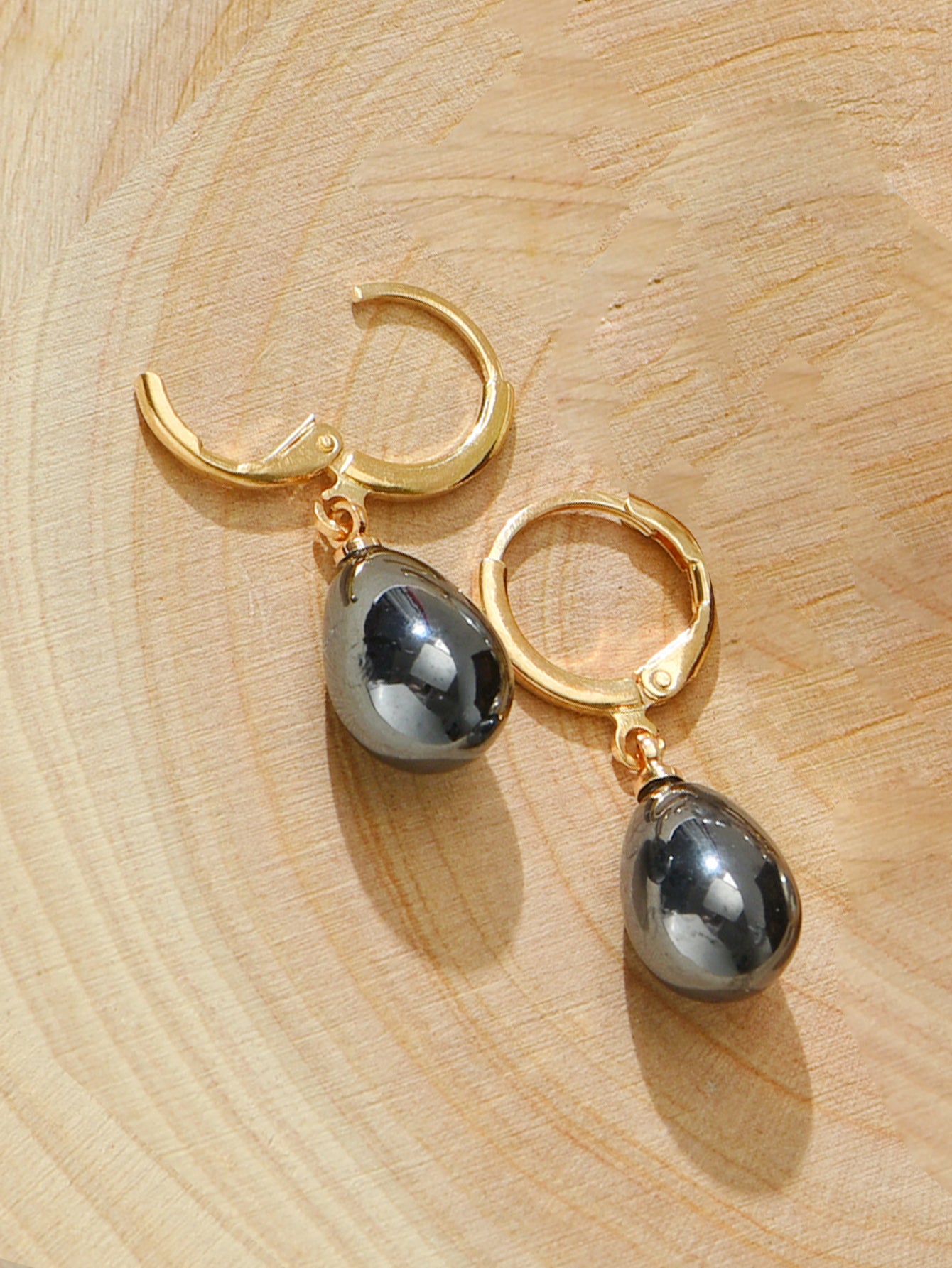 1 Pair Lady Pearl Alloy Resin Drop Earrings