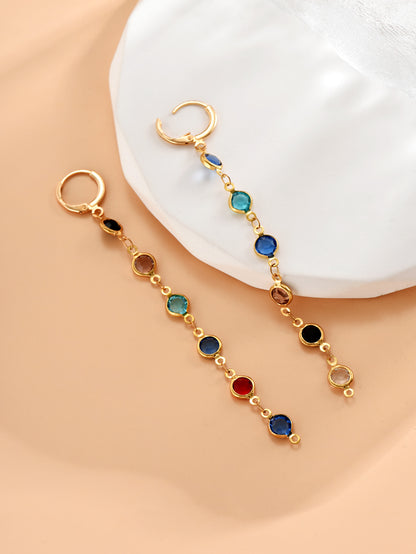 1 Pair Streetwear Colorful Inlay Alloy Artificial Crystal Drop Earrings