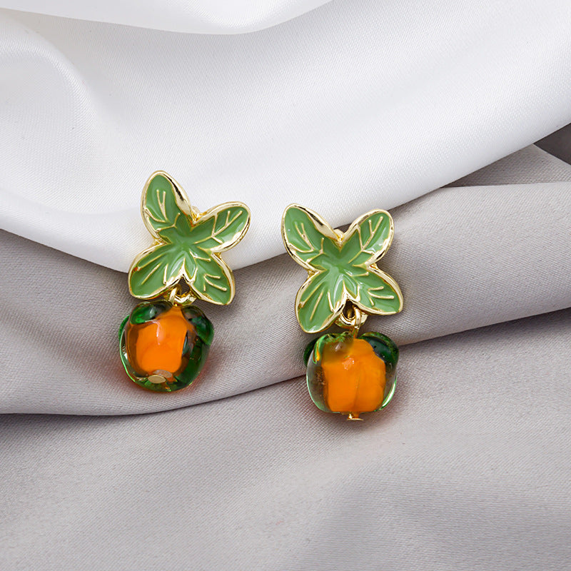 Wholesale Jewelry Ig Style Simple Style Fruit Alloy Rhinestones Plating Inlay Ear Studs