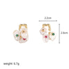 1 Pair Vintage Style Baroque Style Sweet Irregular Plating Inlay Copper Freshwater Pearl Zircon 18k Gold Plated Ear Studs