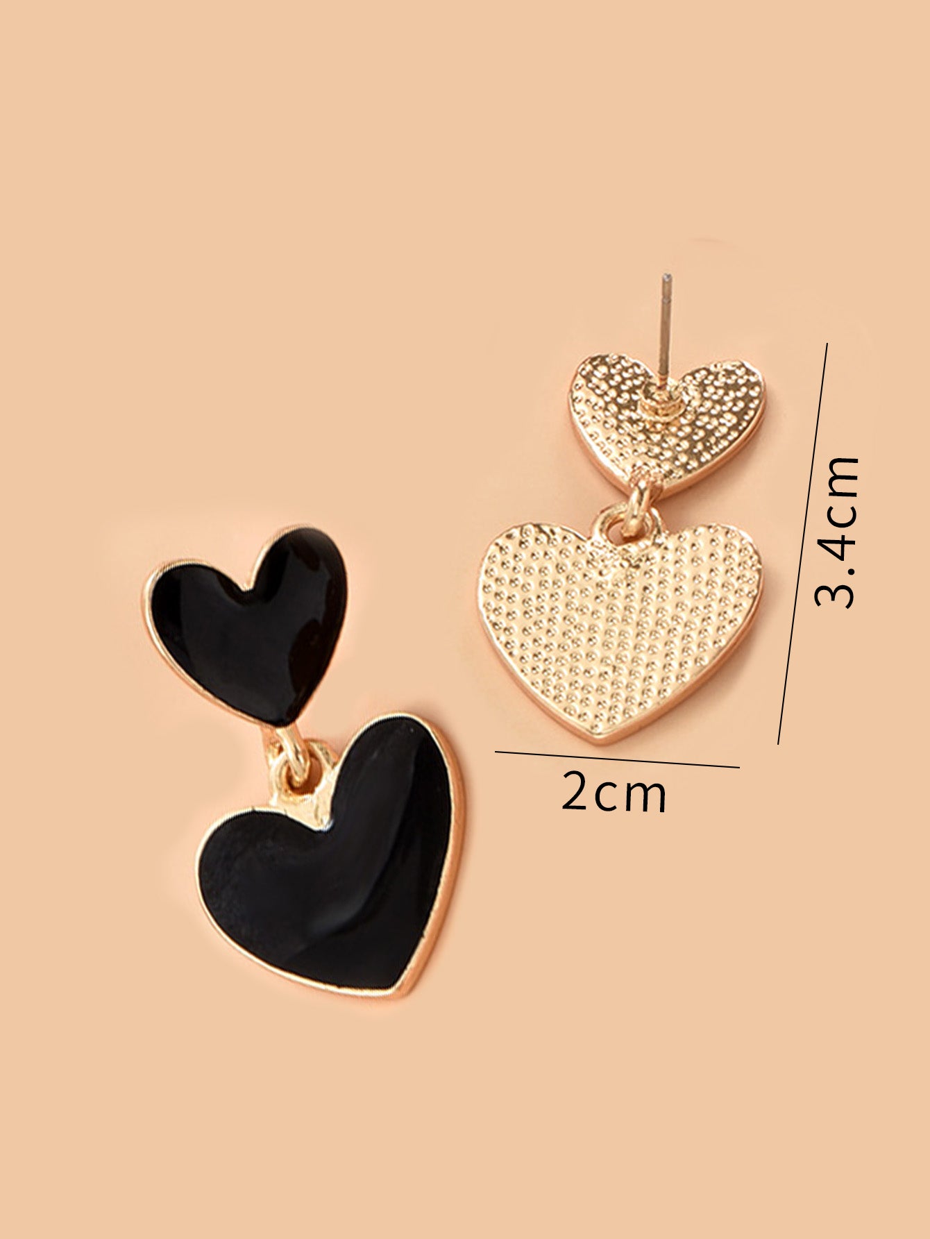 1 Pair Sweet Heart Shape Enamel Alloy Drop Earrings