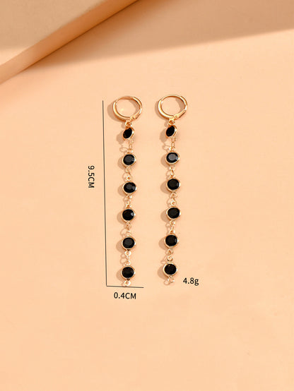 1 Pair Streetwear Tassel Alloy Plastic Drop Earrings