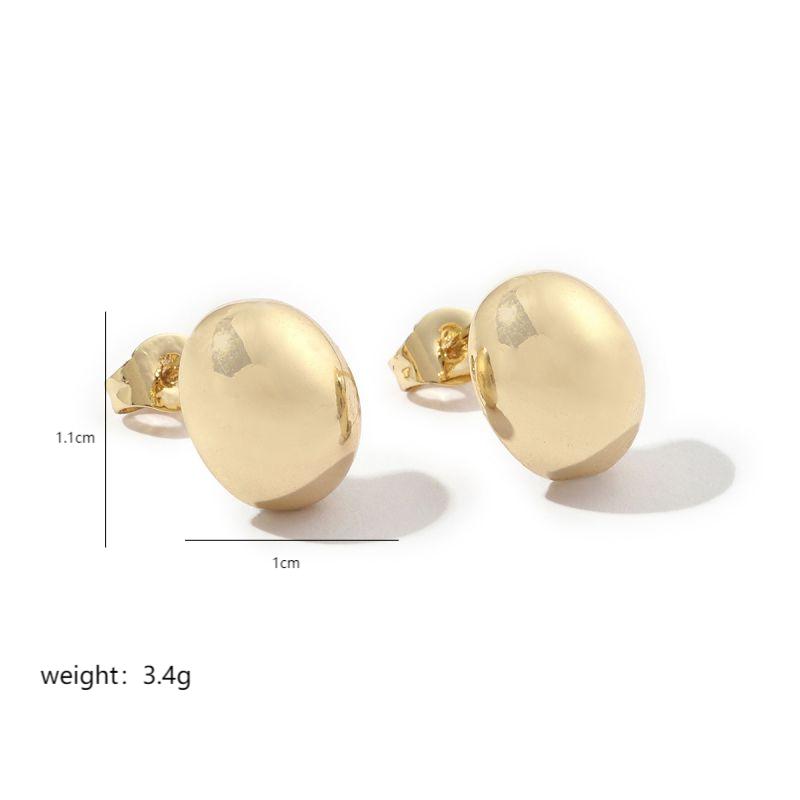 1 Pair Simple Style Semicircle Polishing Plating Copper 18k Gold Plated Ear Studs