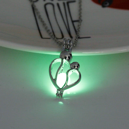 Wholesale Jewelry Luminous Heart-shaped Tree Of Life Pendant Necklace Gooddiy