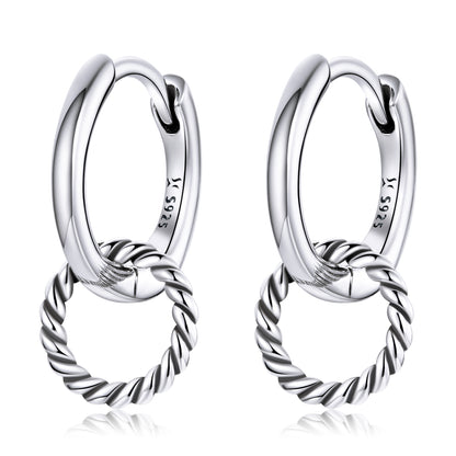 1 Pair Simple Style Round Sterling Silver Earrings