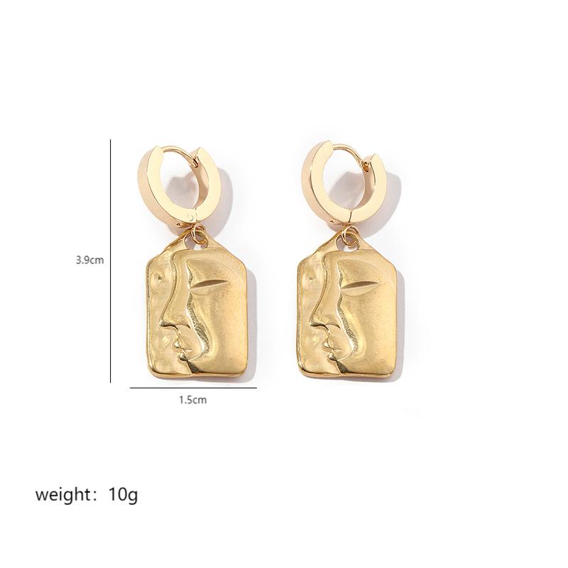 1 Pair Hip-Hop Simple Style Solid Color Polishing Plating Stainless Steel 18K Gold Plated Drop Earrings