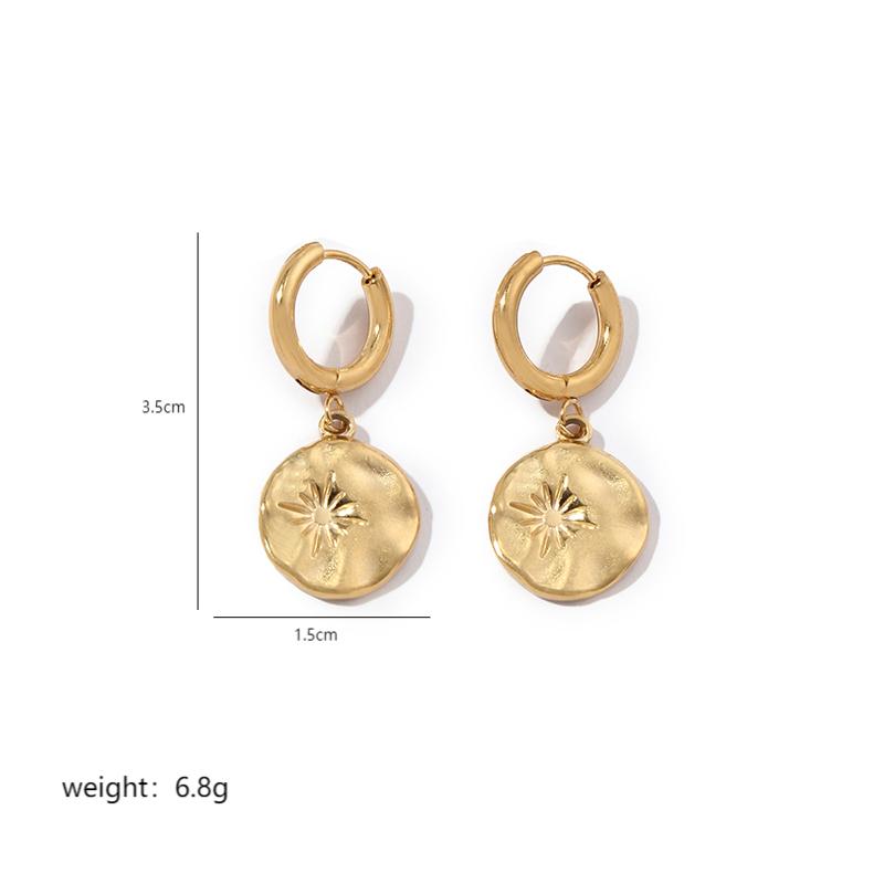 1 Pair Hip-Hop Simple Style Solid Color Polishing Plating Stainless Steel 18K Gold Plated Drop Earrings