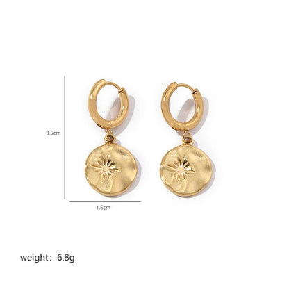 1 Pair Hip-Hop Simple Style Solid Color Polishing Plating Stainless Steel 18K Gold Plated Drop Earrings