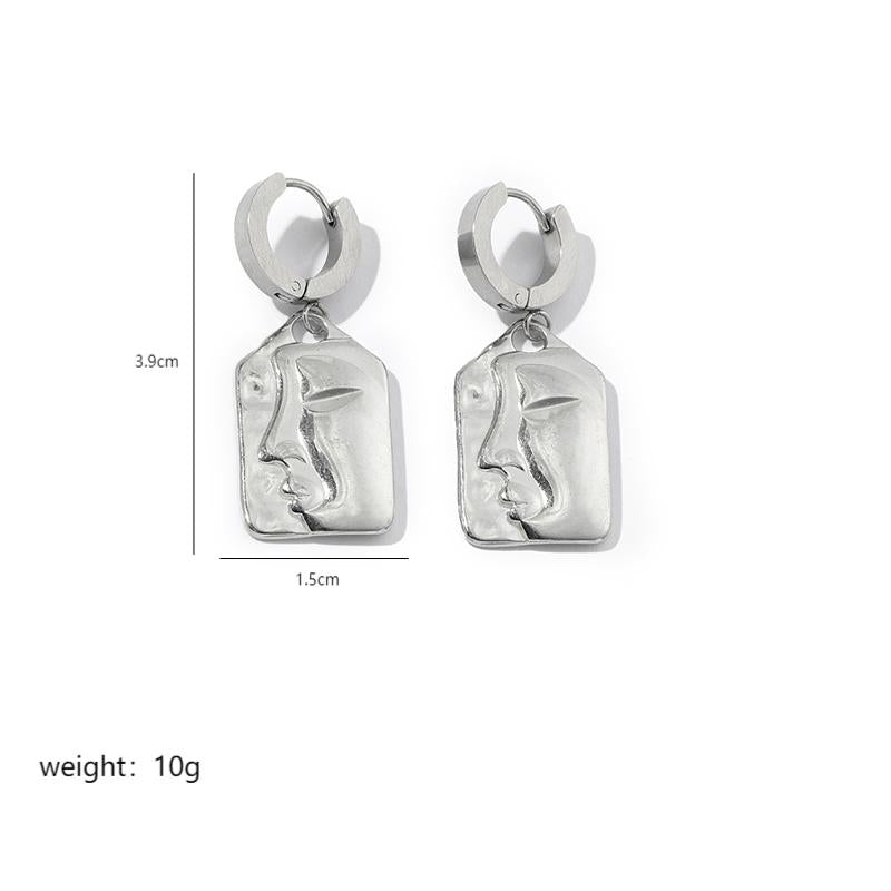 1 Pair Hip-Hop Simple Style Solid Color Polishing Plating Stainless Steel 18K Gold Plated Drop Earrings