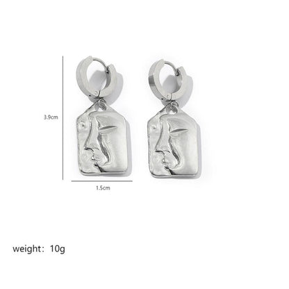 1 Pair Hip-Hop Simple Style Solid Color Polishing Plating Stainless Steel 18K Gold Plated Drop Earrings