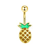 1 Piece Simple Style Heart Shape Pineapple Butterfly Plating Inlay Stainless Steel Zircon Navel Stud