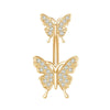 1 Piece Simple Style Heart Shape Pineapple Butterfly Plating Inlay Stainless Steel Zircon Navel Stud