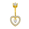 1 Piece Simple Style Heart Shape Pineapple Butterfly Plating Inlay Stainless Steel Zircon Navel Stud