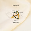 Simple Style Heart Shape Stainless Steel Plating Inlay Rhinestones 18k Gold Plated Rings