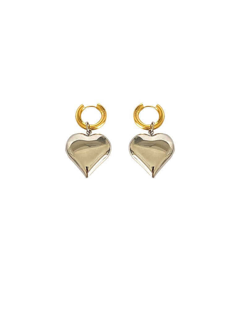 1 Pair Elegant Heart Shape Plating Alloy Gold Plated Drop Earrings