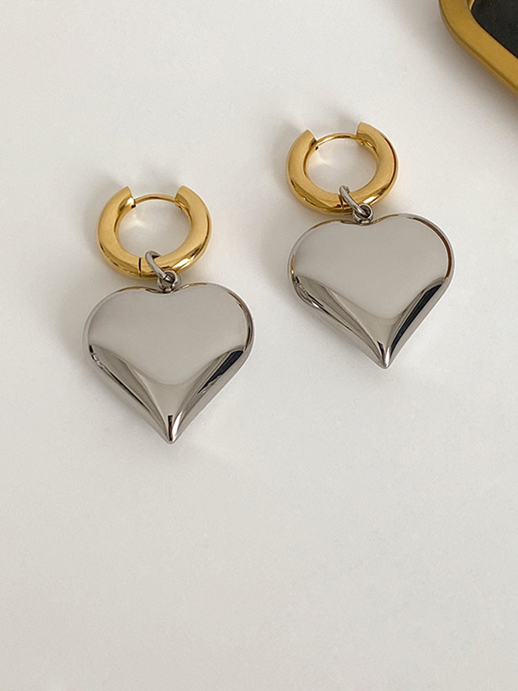 1 Pair Elegant Heart Shape Plating Alloy Gold Plated Drop Earrings