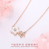 Ig Style Sweet Flower Sterling Silver Zircon Necklace In Bulk