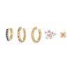 1 Set Elegant Simple Style Geometric Flower Plating Inlay Brass Zircon 18k Gold Plated Ear Studs