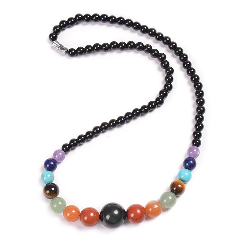 Ethnic Style Round Natural Stone Beaded Necklace