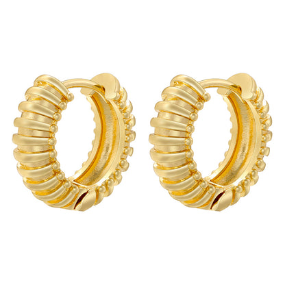 1 Pair Simple Style Circle Plating Copper 18k Gold Plated Earrings